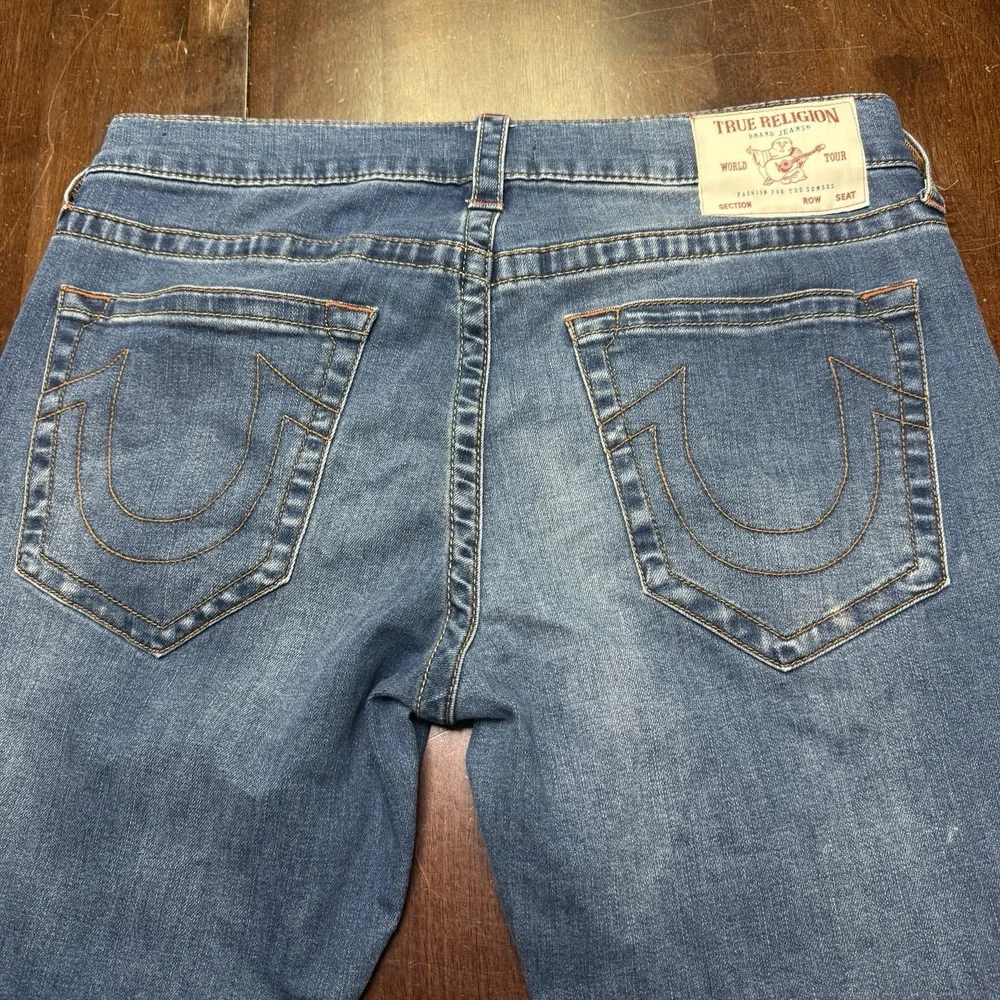 True Religion Geno‎ Relaxed Slim Jeans Mens 33 (fits 35x32) Fade Wash Stretch